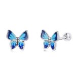Boucles d'Oreilles Papillon Bleues