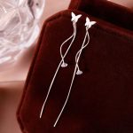 Boucles d'Oreilles Papillon Pendantes
