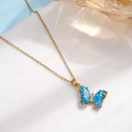Collier Papillon Bleu