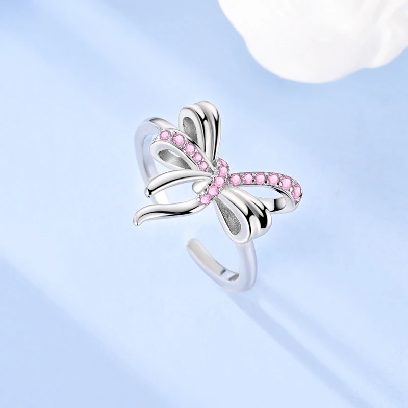 bague noeud papillon rose 3