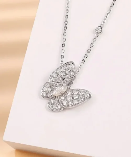 collier papillon argent sterling 925 vue de profil
