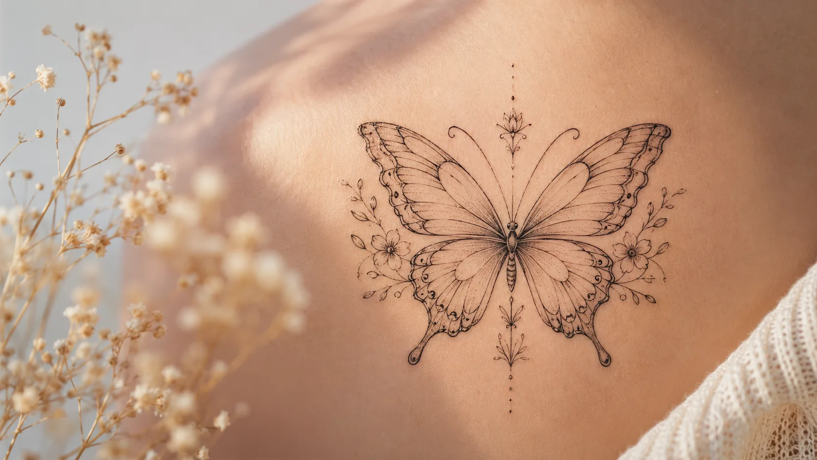 Tatouage papillon sur le poignet, symbole de transformation personnelle