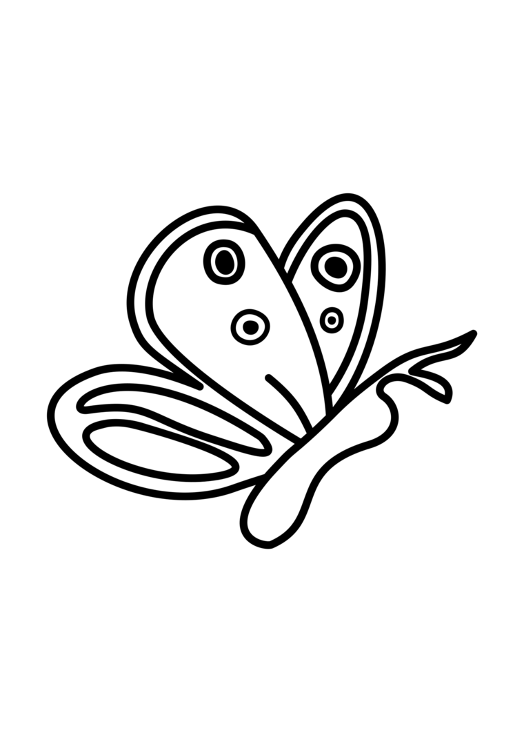 Coloriage papillon facile à imprimer pour les tout-petits