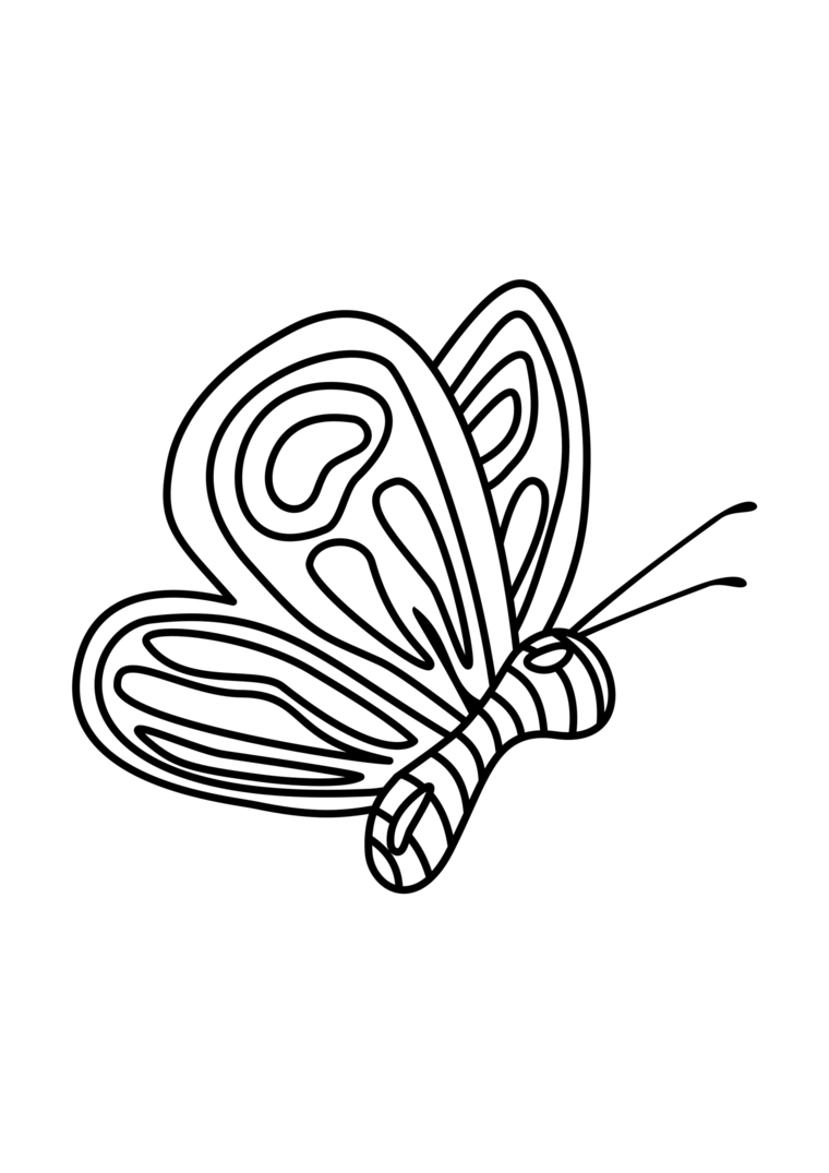 Coloriage papillon mignon à imprimer pour enfant