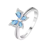 Bague Papillon Bleu Ciel