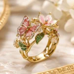 Bague Papillon Fleurie