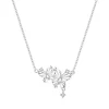 Collier deux papillons argenté en argent 925, papillons ciselés et zircons
