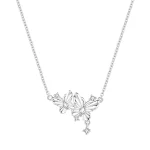 Collier Deux Papillons Argenté