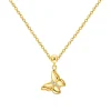 Collier petit papillon doré en argent 925 plaqué or, ligne de zircons